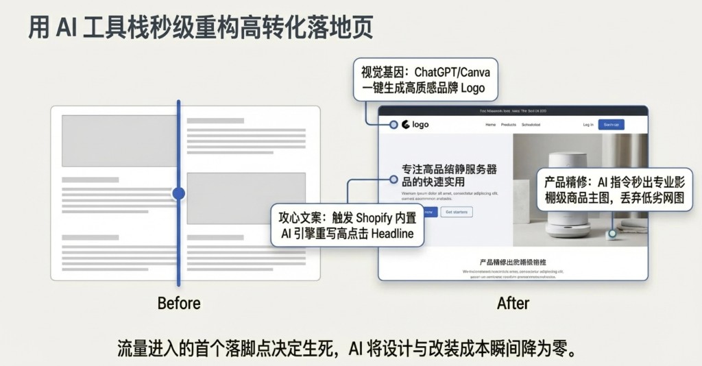 用 AI 工具栈秒级重构高转化落地页